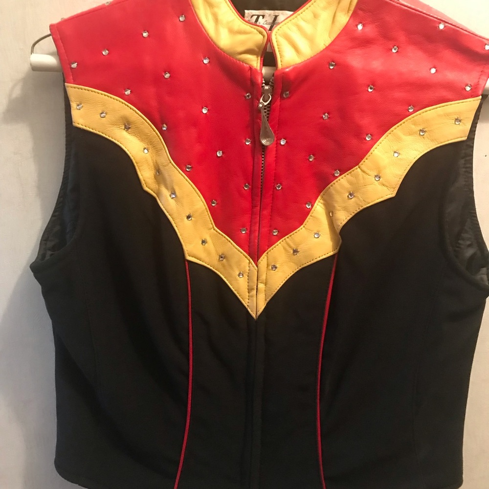 Medium Twins Leather show vest *vintage western